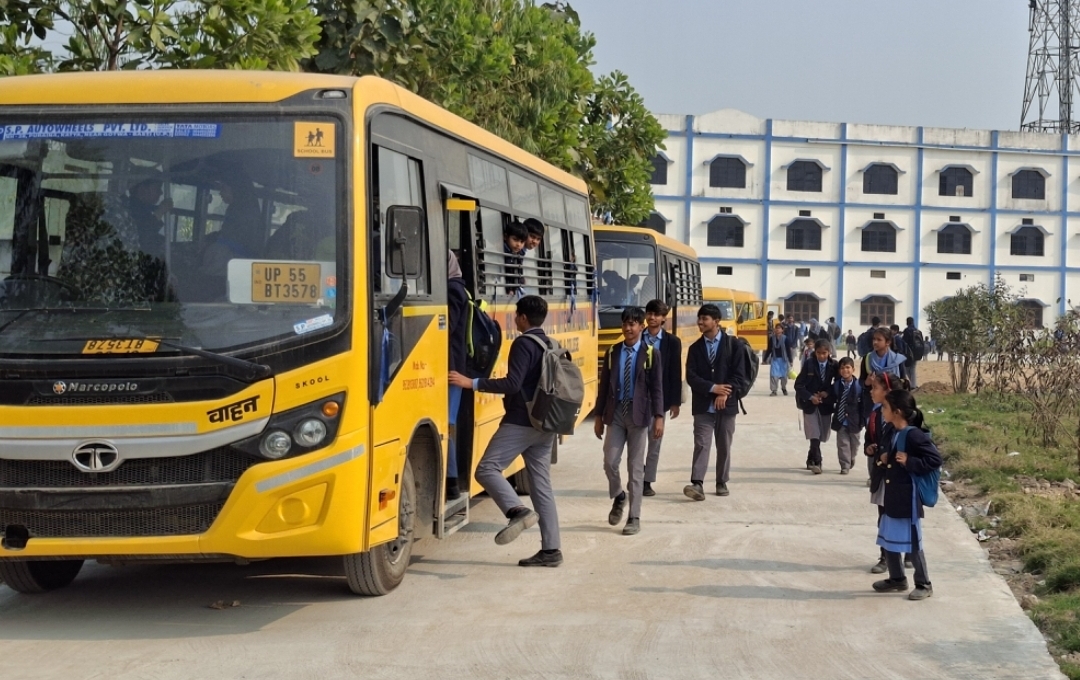 School transport buses at Blue Ink School International